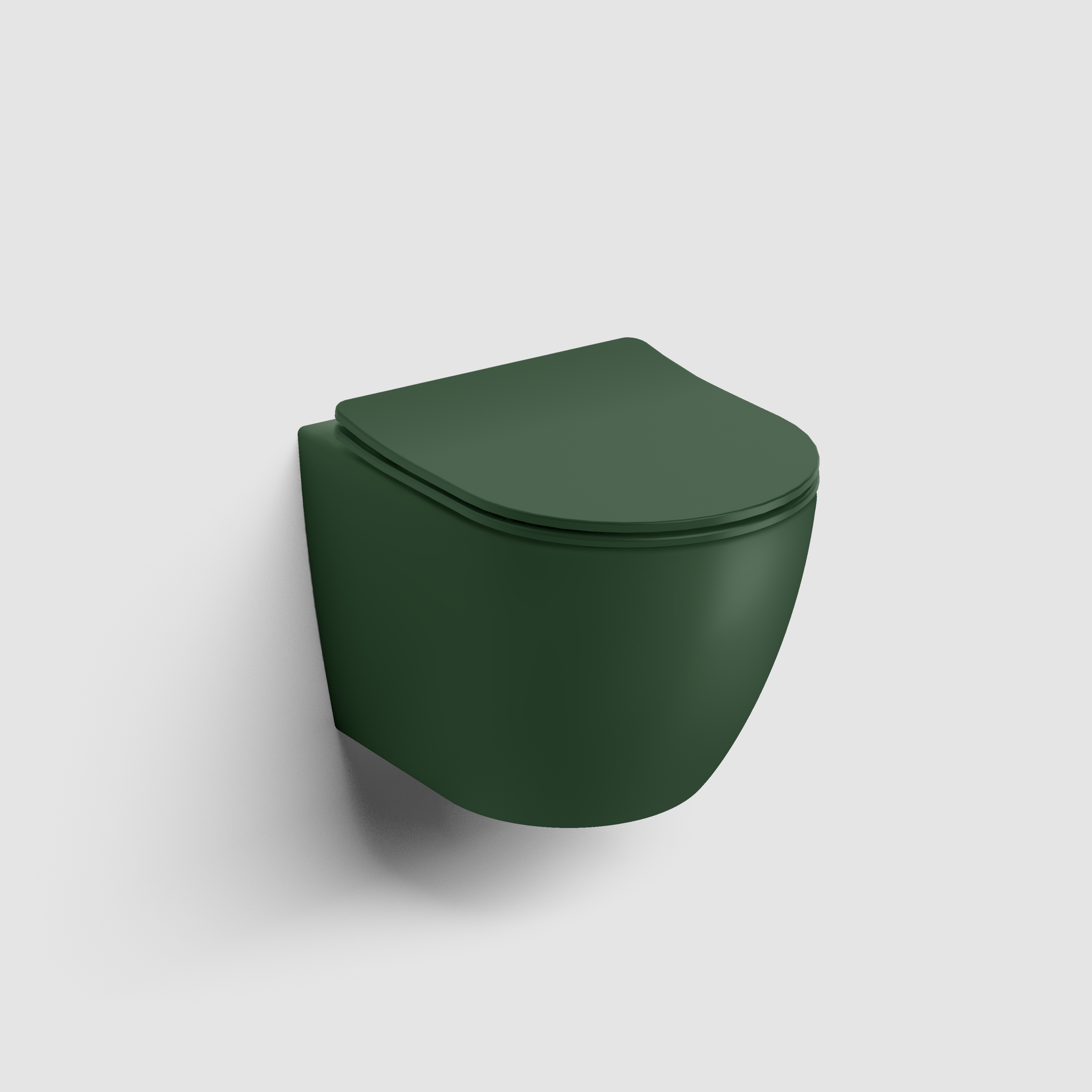 Clou InBe 3 wandtoilet met zitting 49 cm mat pijnb.groen ker.